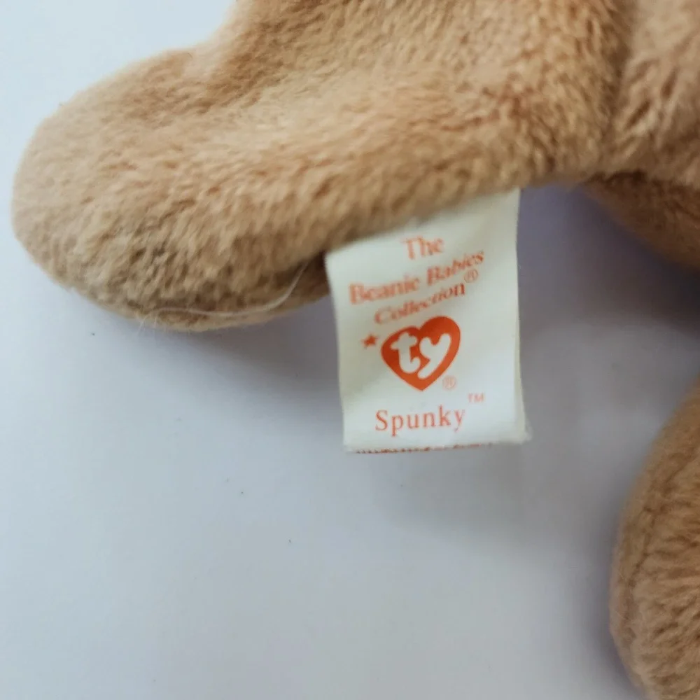 Ty Beanie Babies Spunky Cocker‎ Spaniel Dog Plush Tan Brown 1997 Vintage Toy A65